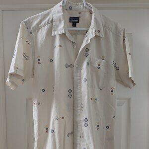 Patagonia Medium Patterned Blend Button Down Tee Shirt